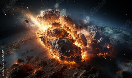 Massive Explosion of Rocks and Debris in Space
