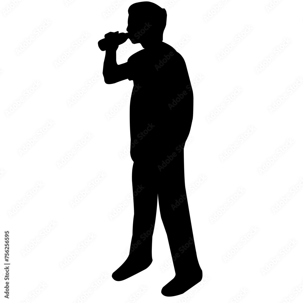 Silhouette of People Drinking