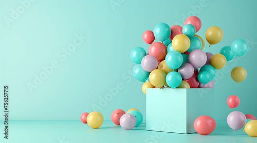 Balloons and gift boxes, colorful balloons, holiday wishes, birthday celebration, April Fools' Day