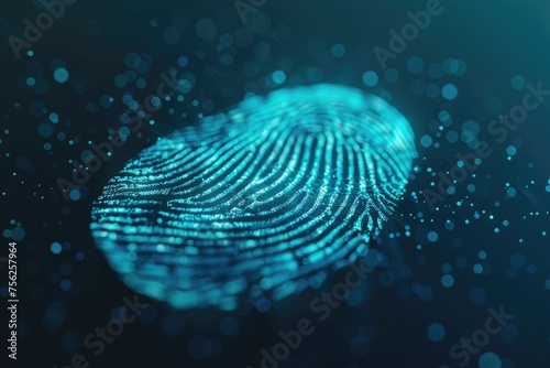 A biometric identification system scanning a fingerprint for secure access photo