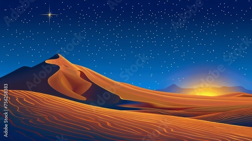 Astro-Night A Starry Night in the Desert Generative AI
