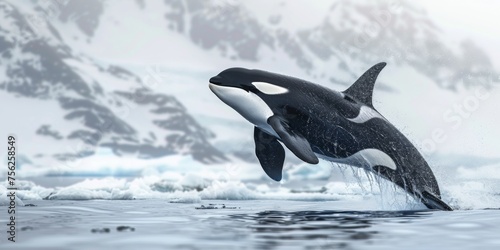 wild orca in the ocean. 