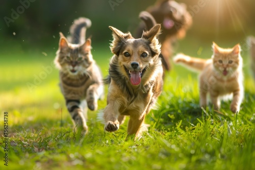 puppies in the park. 
