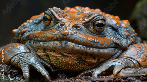 close up of a toad