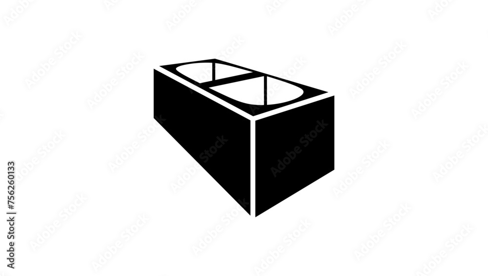 Building Block, black isolated silhouette Building Block, black isolated silhouette