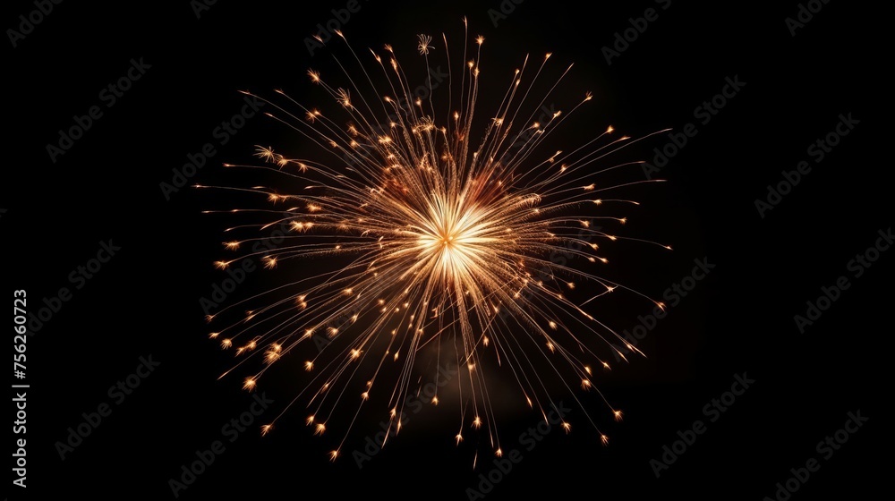 Festive firework salute burst isolated on a black background. Festive firework salute burst isolated on a black background.