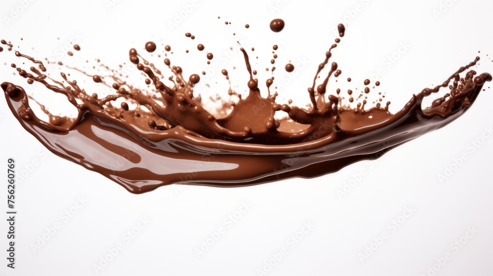 Hot melted chocolate swirl isolated on a white background Hot melted chocolate swirl isolated on a white background