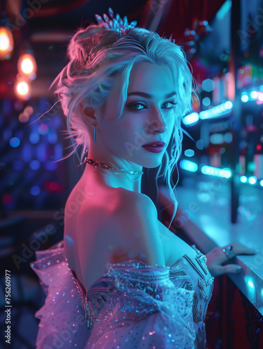 stunning Elsa in a nightclub