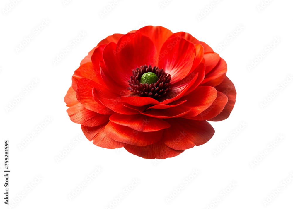 Red anemone flower isolated on transparent background Red anemone flower isolated on transparent background
