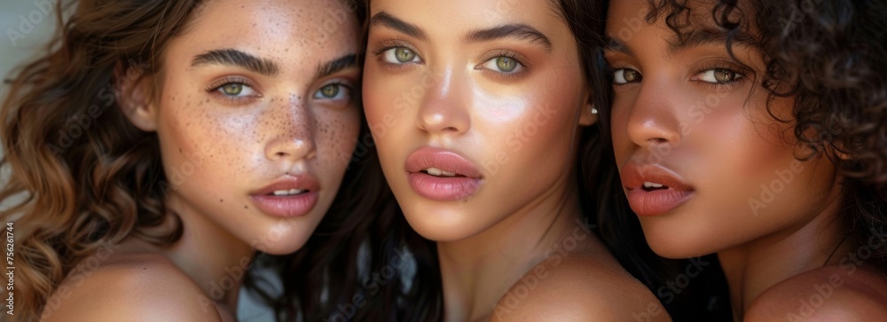 Obraz premium diversity concept image. portrait of young women. 