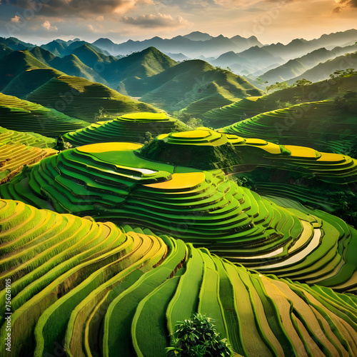 beautiful stepped landscapes in vietnam