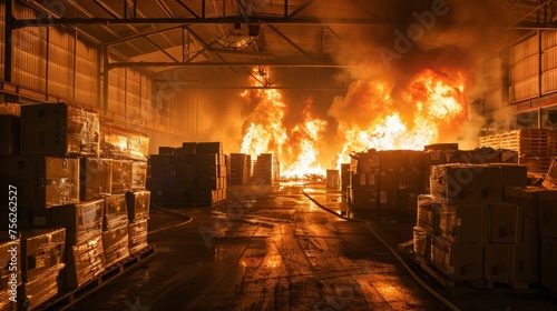 Warehouse Fire Inside