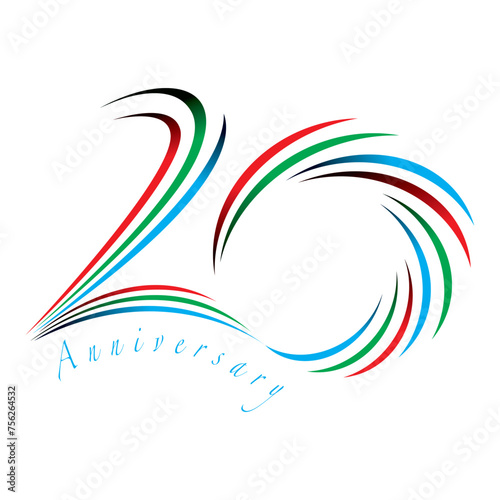 20 years anniversary design vector
