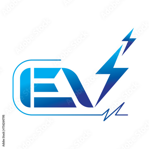 Concept logo EV design for creative inspire, template vector