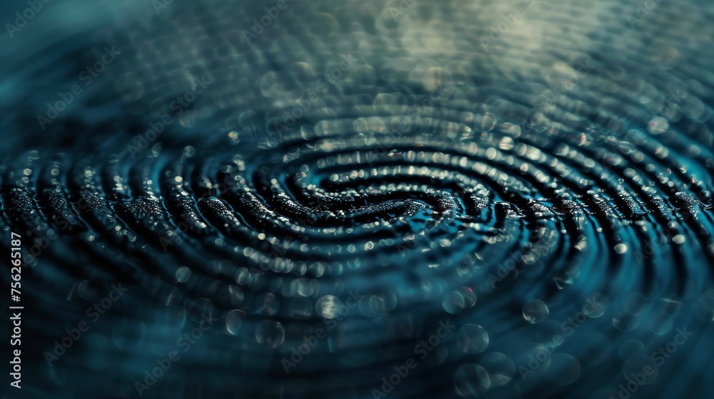 A close up of a fingerprint with a blue background A close up of a fingerprint with a blue background
