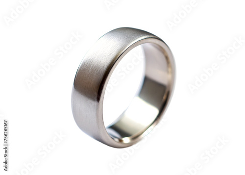 Silver ring isolated on transparent background.