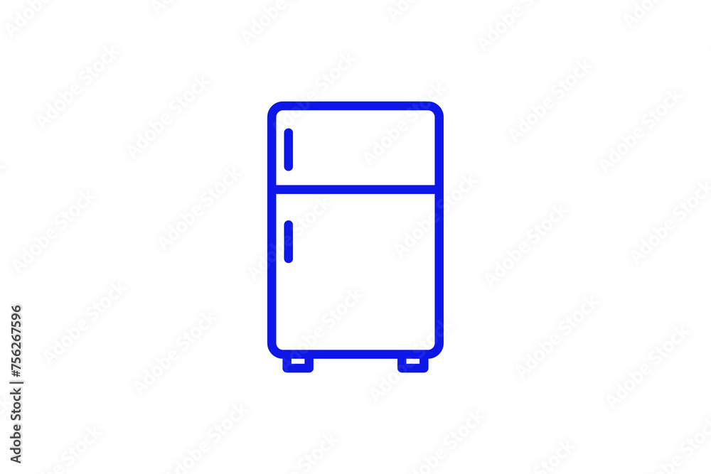 Isolated refrigerator illustration in line style design. Vector illustration. Isolated refrigerator illustration in line style design. Vector illustration.