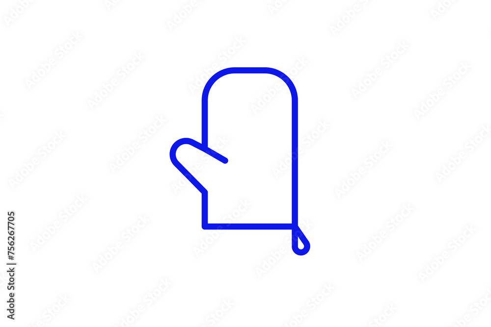 Isolated kitchen glove illustration in line style design. Vector illustration.