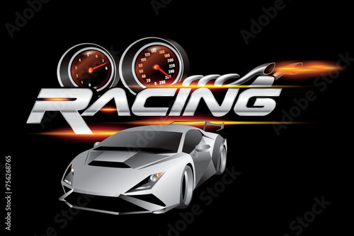 Racing speed logo design concept vector.