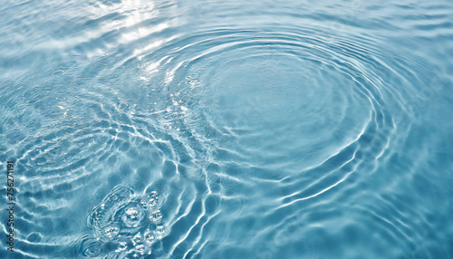 Ripples on the water, Close up blue sea water and waves, top view abstract surface