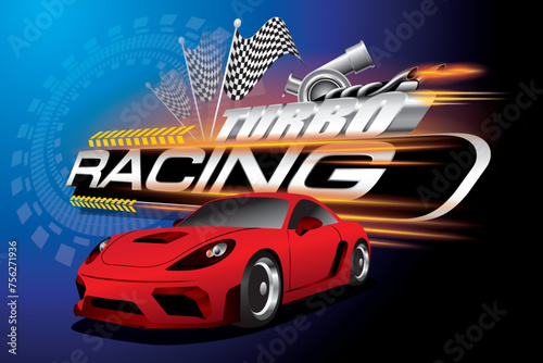 Racing speed logo design concept vector.