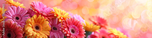 AI art, colorful gerbera background　カラフルなガーベラの背景
