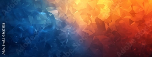 a background with a gradient from orange to blue with a triangle hard visible wrinkle effect