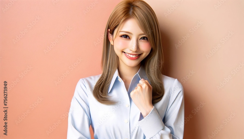portrait of a woman raising her clenched fist