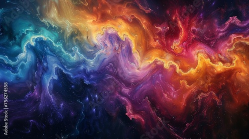 Generate an image featuring a graphic representation of a nebula