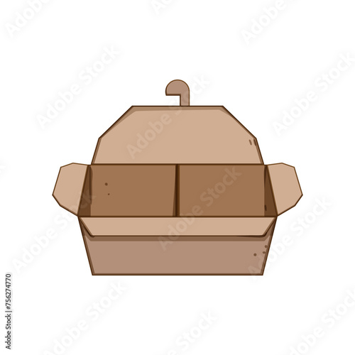 delivery food box to go cartoon. above package, mockup takeaway, hand sale delivery food box to go sign. isolated symbol vector illustration