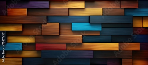 Abstract Color Lines Background with Wooden Pattern Panels for Creative Design