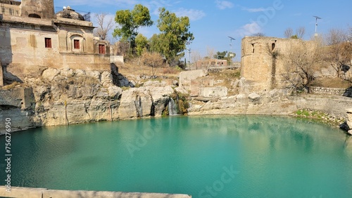 Pond of water at katas raj temple photo