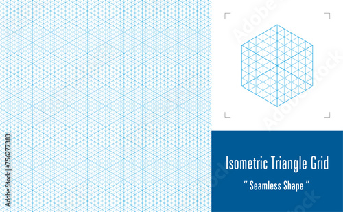 『 アイソメトリック シームレスシェイプ 』 ( スウォッチに六角形タイルで登録すると、サイズ調整可能な美しいグリッドパターンを作成可能。） “ Isometric Seamless grid shape ”  photo