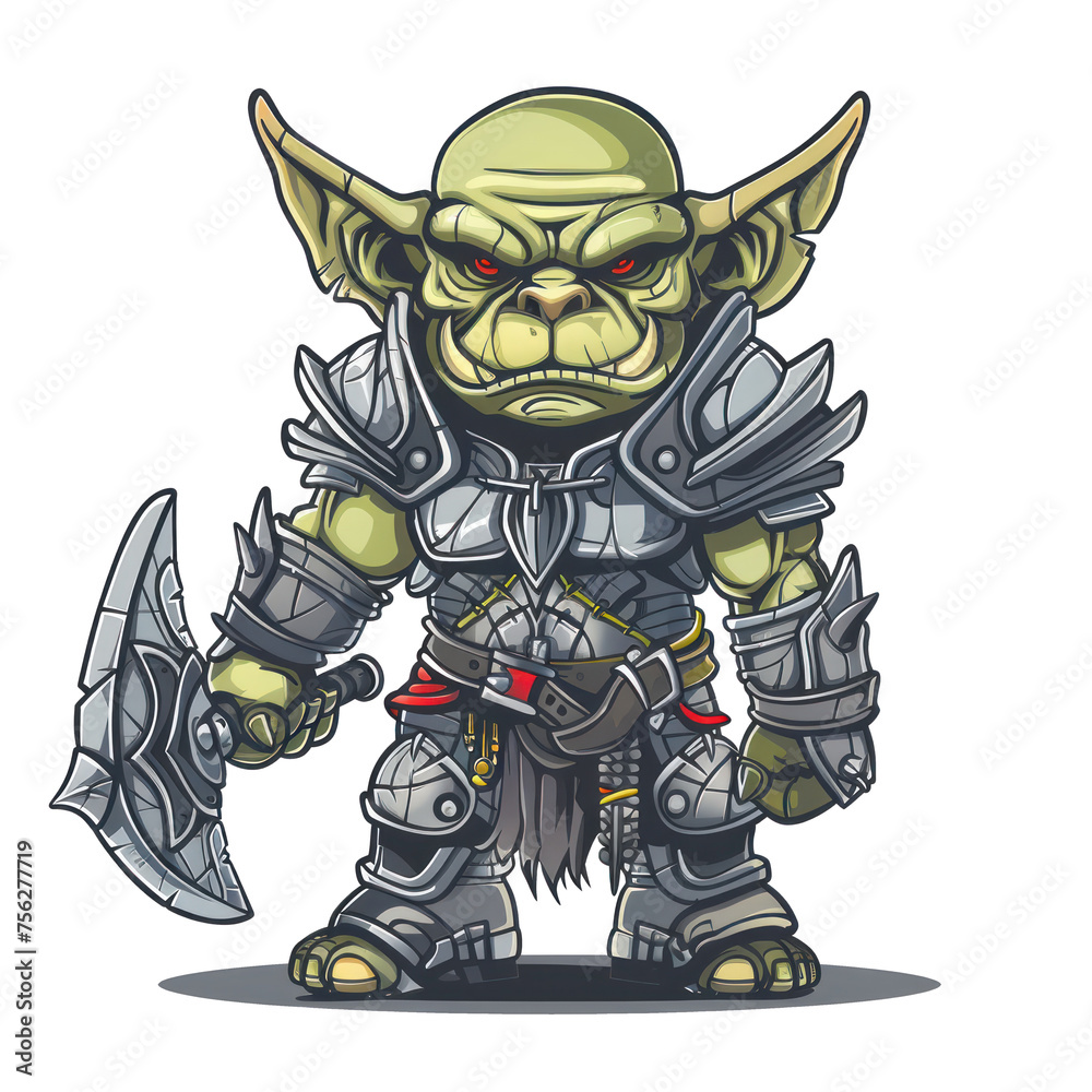 Fierce Orc Demon Character Design for T-Shirt
