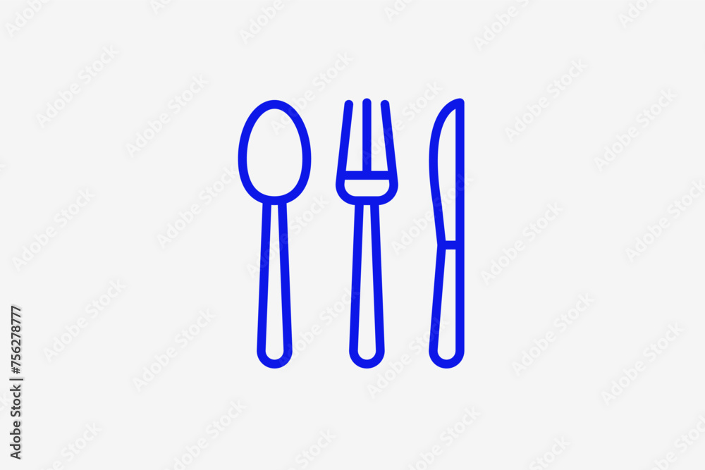 spoon, fork, knife illustration in line style design. Vector illustration. spoon, fork, knife illustration in line style design. Vector illustration.