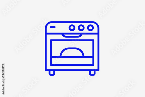  furnace illustration in line style design. Vector illustration.