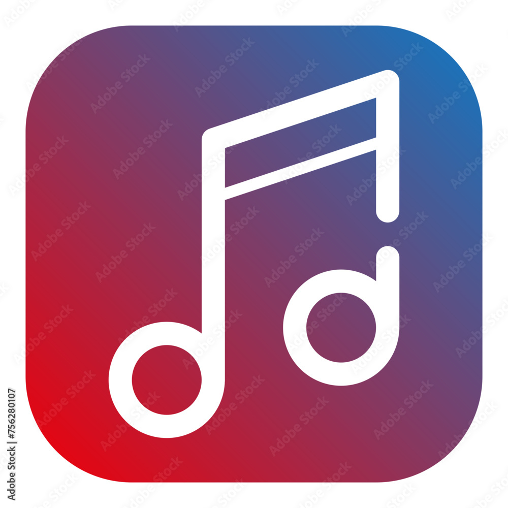 Music Multimedia Glyph Icon Color Red and Blue Music Multimedia Glyph Icon Color Red and Blue
