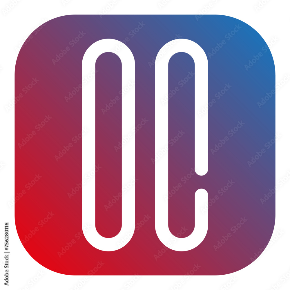 Pause button Multimedia Glyph Icon Color Red and Blue Pause button Multimedia Glyph Icon Color Red and Blue