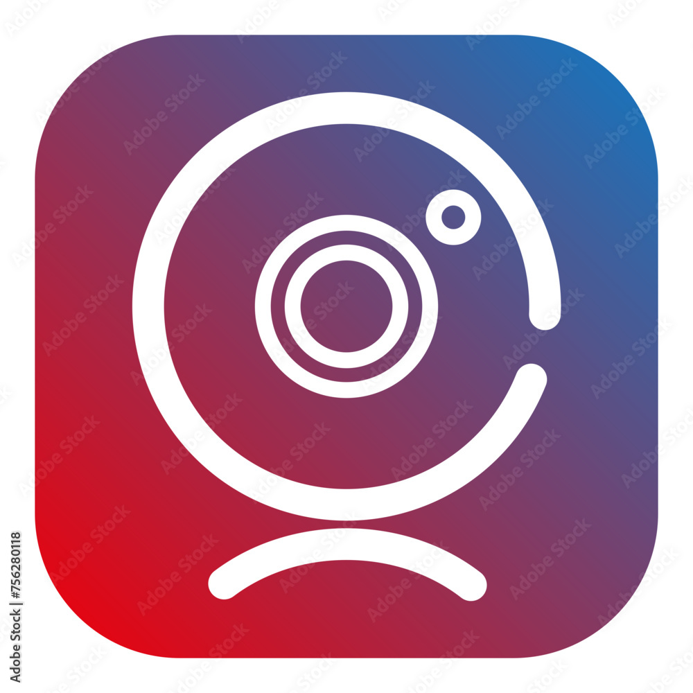 Webcam Multimedia Glyph Icon Color Red and Blue Webcam Multimedia Glyph Icon Color Red and Blue