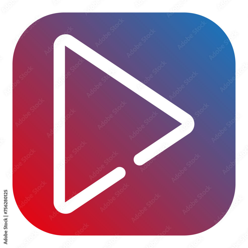 play button Multimedia Glyph Icon Color Red and Blue play button Multimedia Glyph Icon Color Red and Blue