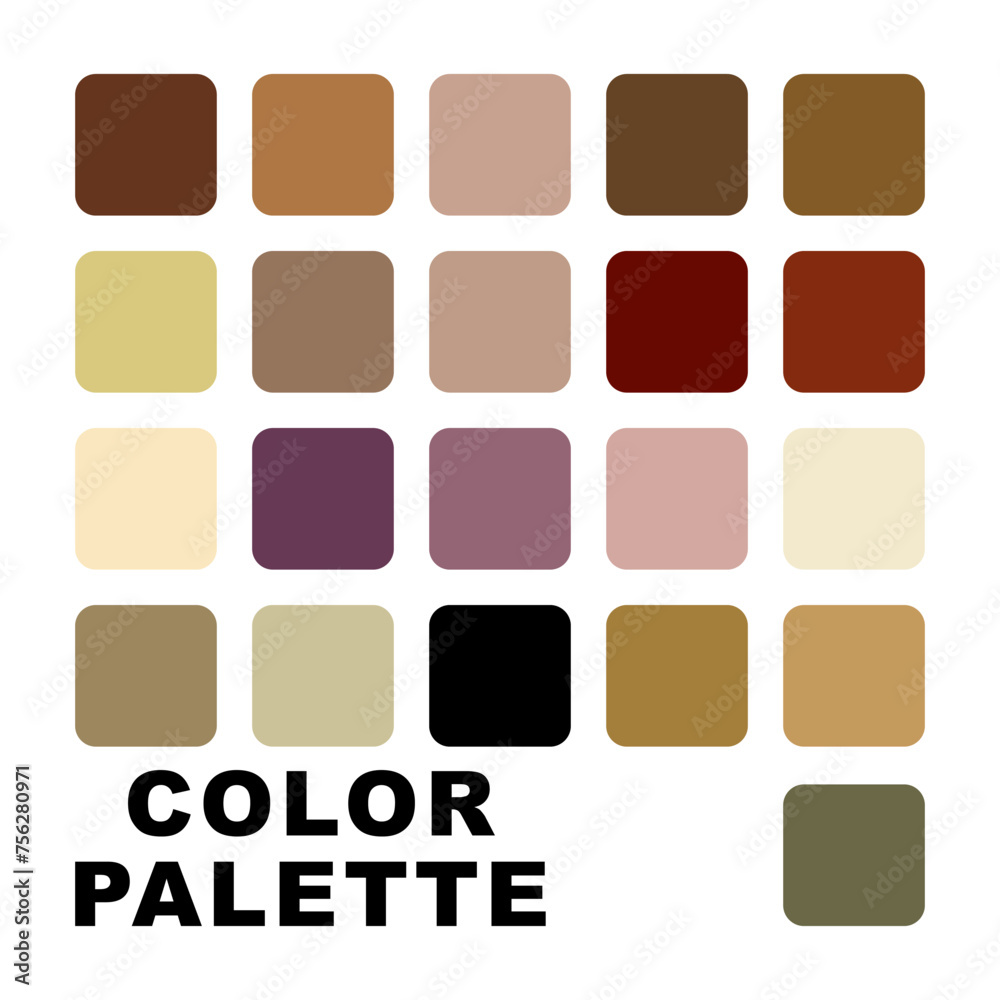 Vector illustration with palette. Color matching palette. Fashion Trend