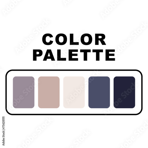 Vector illustration with palette. Color matching palette. Fashion Trend Color guide palette. RGB HEX color guide Swatch Catalog Collection. Suitable for Branding. An example of a color palette vector.
