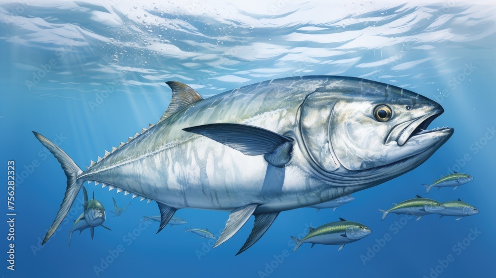 Fototapeta premium Bigeye trevally. Generative AI