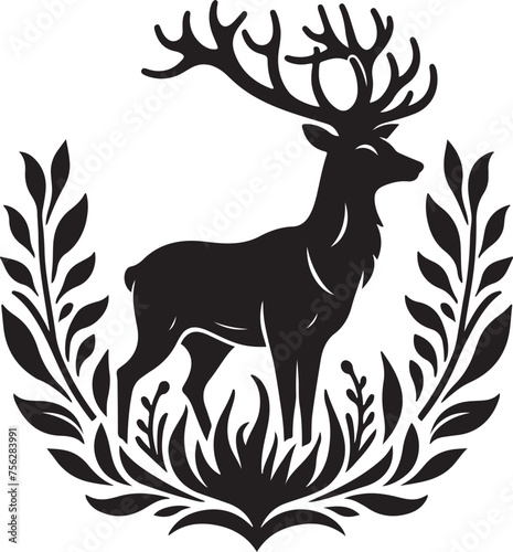 Deer silhouette vector illustration