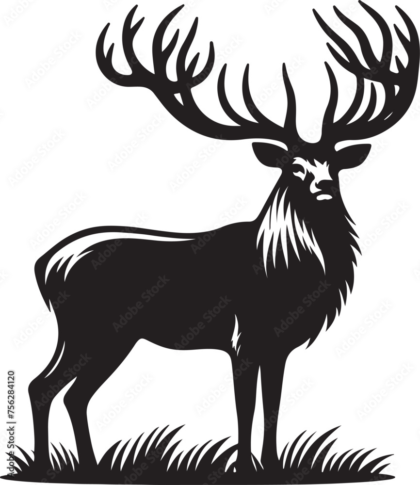 Fototapeta premium Deer silhouette vector illustration