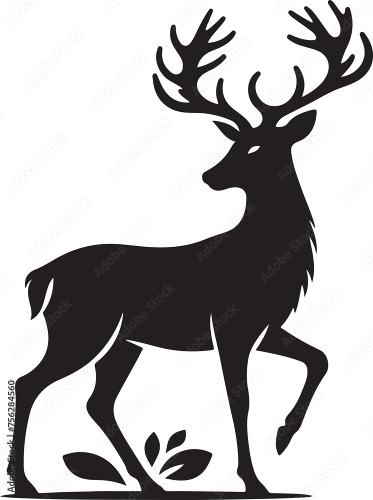 Obraz premium Deer silhouette vector illustration