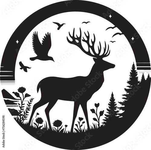 Deer silhouette vector illustration
