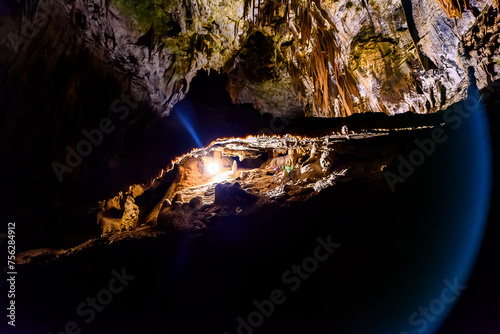 Konstfotografi Exploring beautiful Postojna cave in Slovenia the most visited european cave