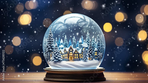 Magical christmas snow globe snowy winter scenery panorama  © Anas