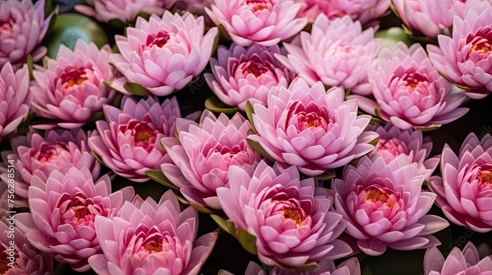 Fototapeta premium Pink lotus for prayer. Generative AI